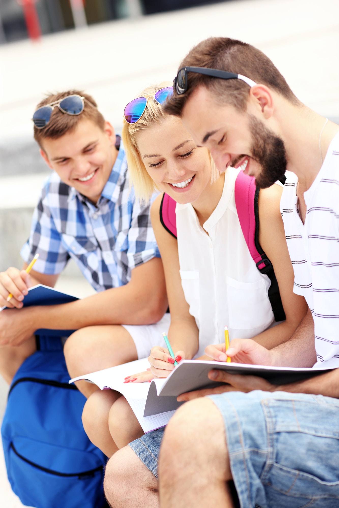 Students learning in the campus
